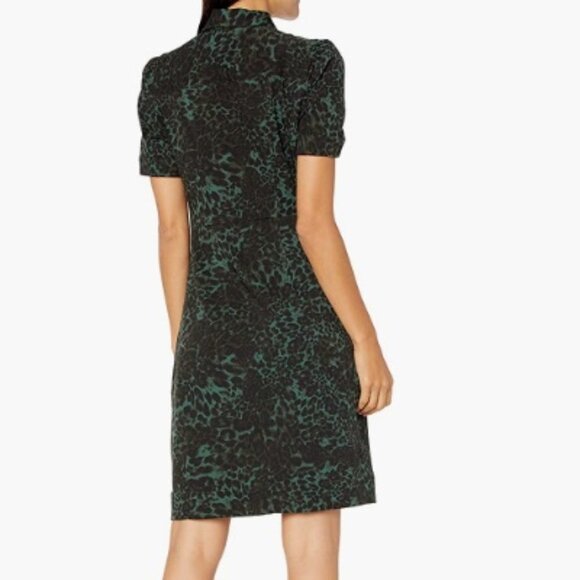 Lark & Ro Florence Short Sleeve Collar Ruched Front Sheath Shirt Dress, Size 2 - Picture 2 of 8